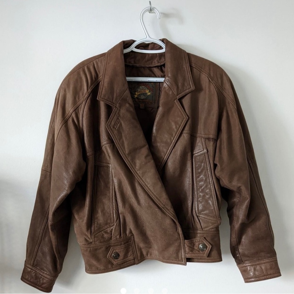 Adventure Bound leather aviator bomber jacket